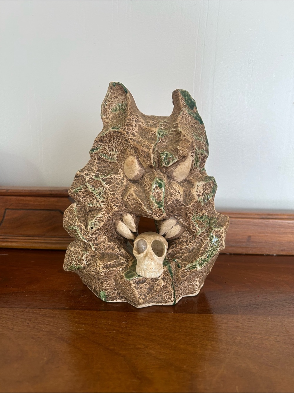Vintage Dokkaebi Goblin Statue - Horned Monster Skull Sculpture